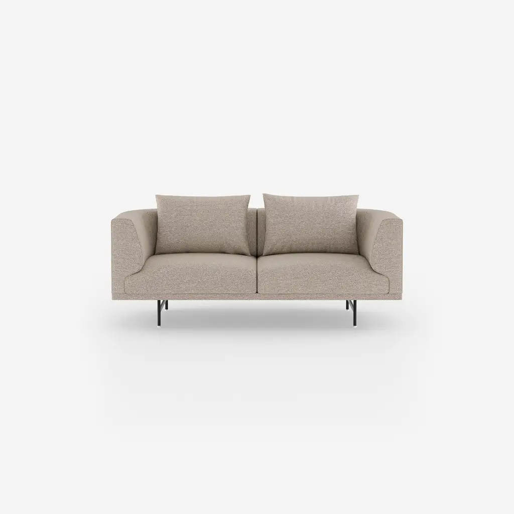 Vipp Chimney Sofa | 2-seater, Brook Beige/chestnut, Black Powder Coated
