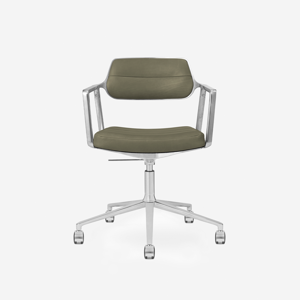 Vipp Swivel Chair | 453+ - vipp453+ - Bosco Green, Castors