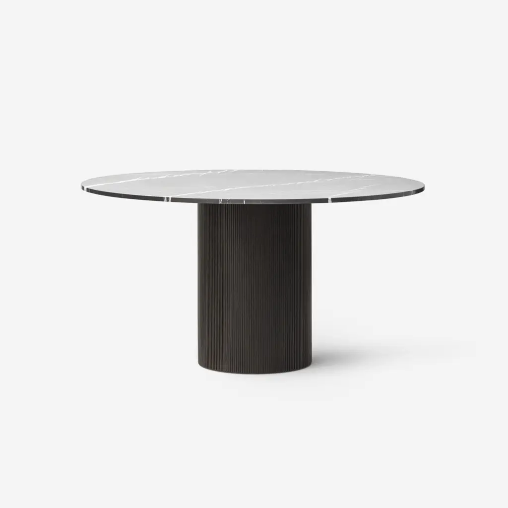 Vipp Cabin Round Table, Pietra Grey, Dark Oak, Ø130