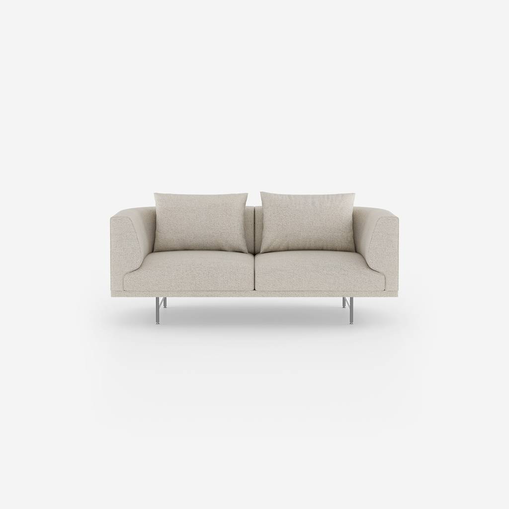 Vipp Chimney Sofa | 2-seater - vipp632 - Wavy Off white/light grey, Stainless Steel