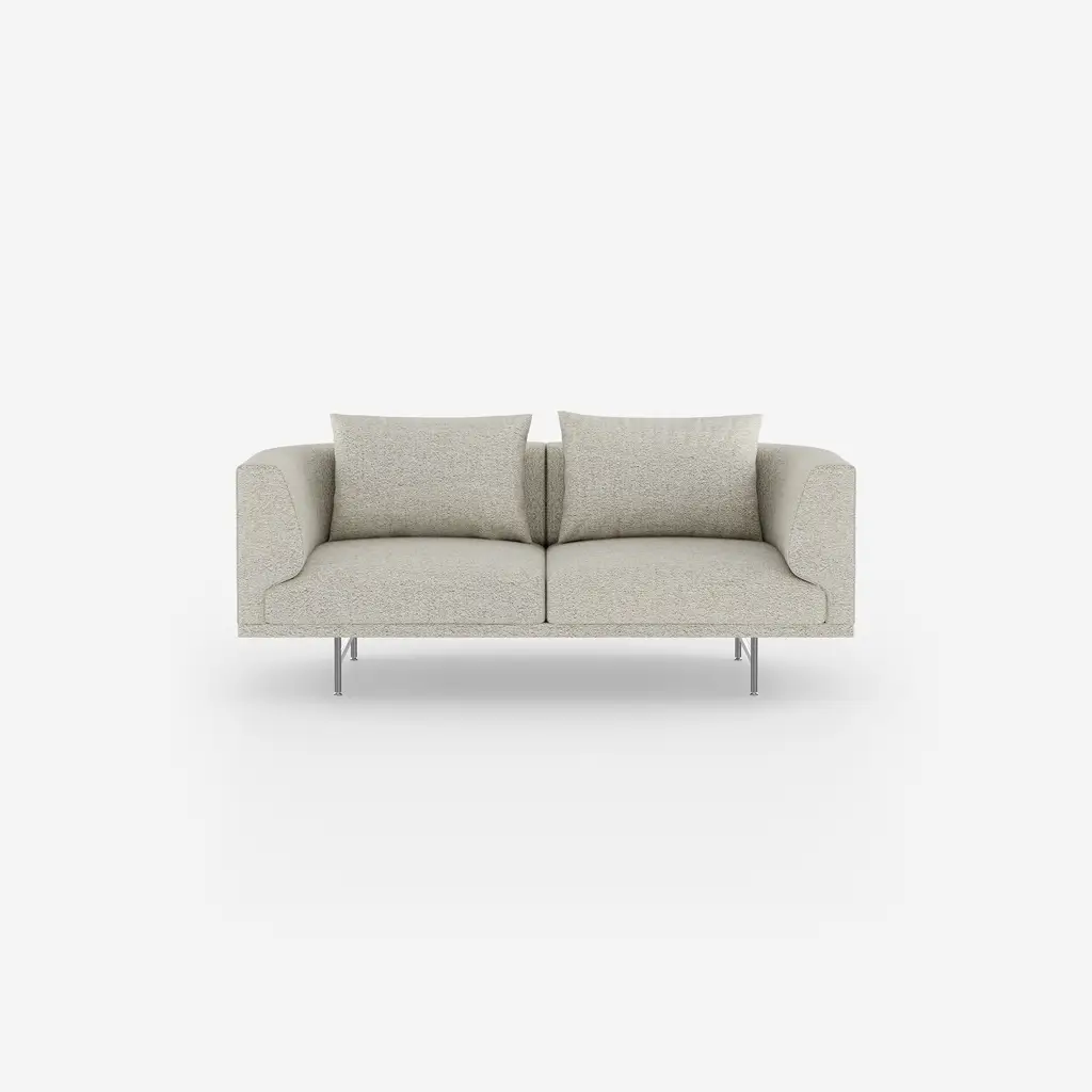 Vipp Chimney Sofa | 2-seater, Bark Off white/light grey, Stainless Steel