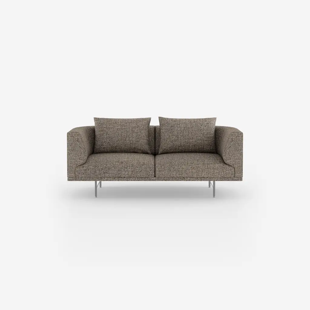 Vipp Chimney Sofa | 2-seater, Bark Umber/off white, Stainless Steel