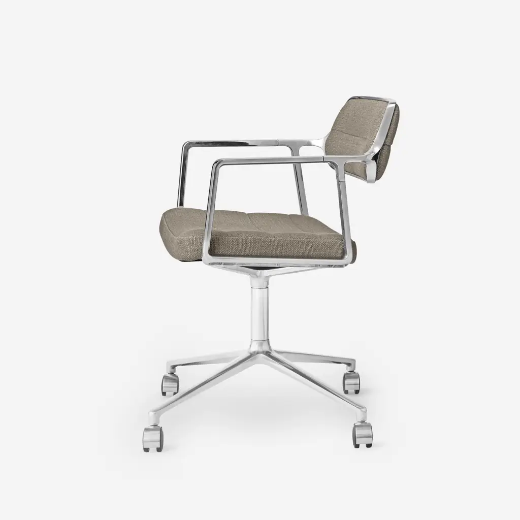 Vipp Swivel Chair | 453, Dark Sand textile, Castors