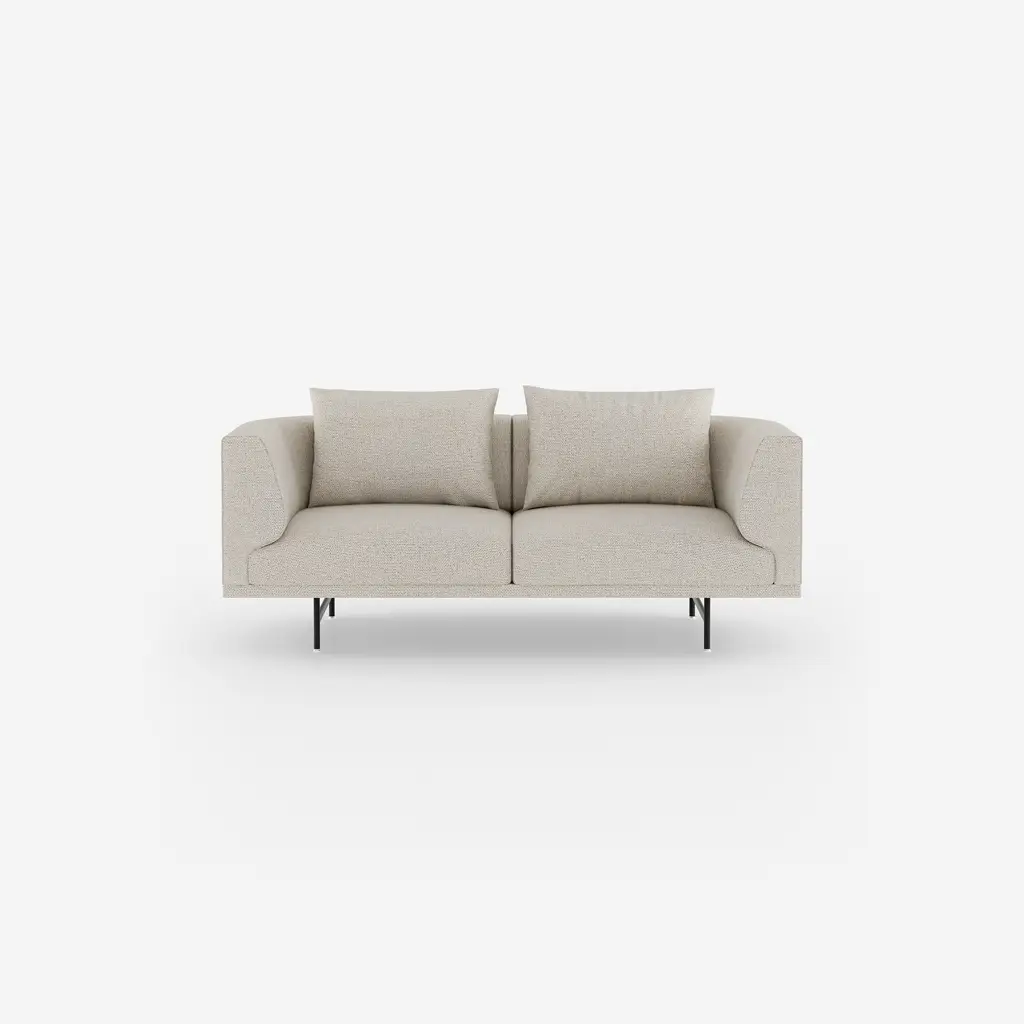 Vipp Chimney Sofa | 2-seater, Wavy Off white/light grey, Black Powder Coated