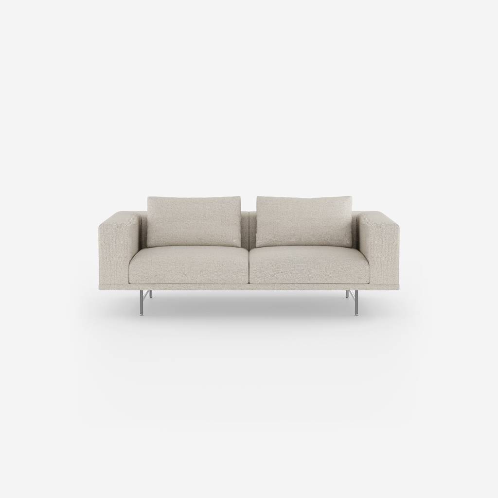 Vipp Loft Sofa | 2-seater - vipp610 - Wavy Off white/light grey, Stainless Steel