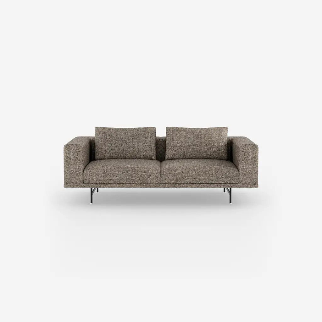 Vipp Loft Sofa | 2-seater, Bark Umber/off white, Black Powder Coated