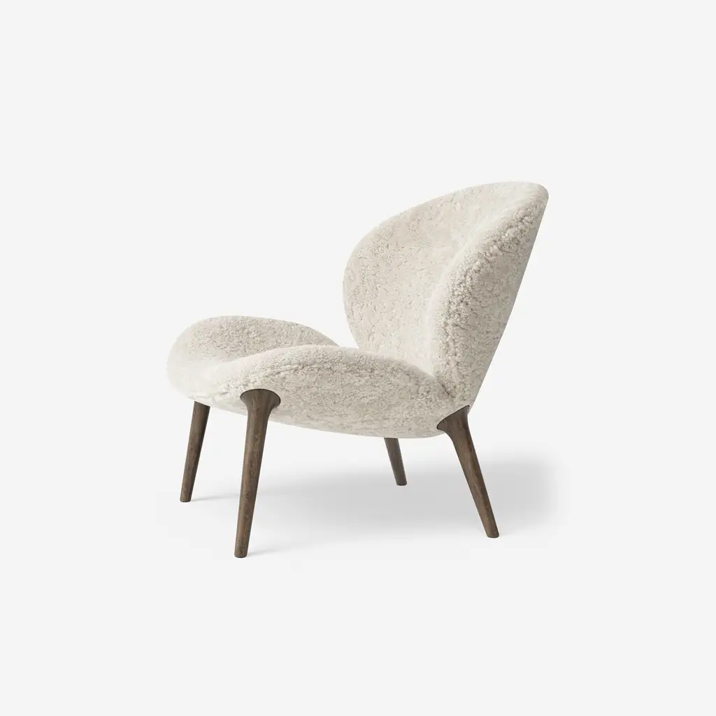 Vipp Lodge Lounge Chair, Low Back, Curly Off-white