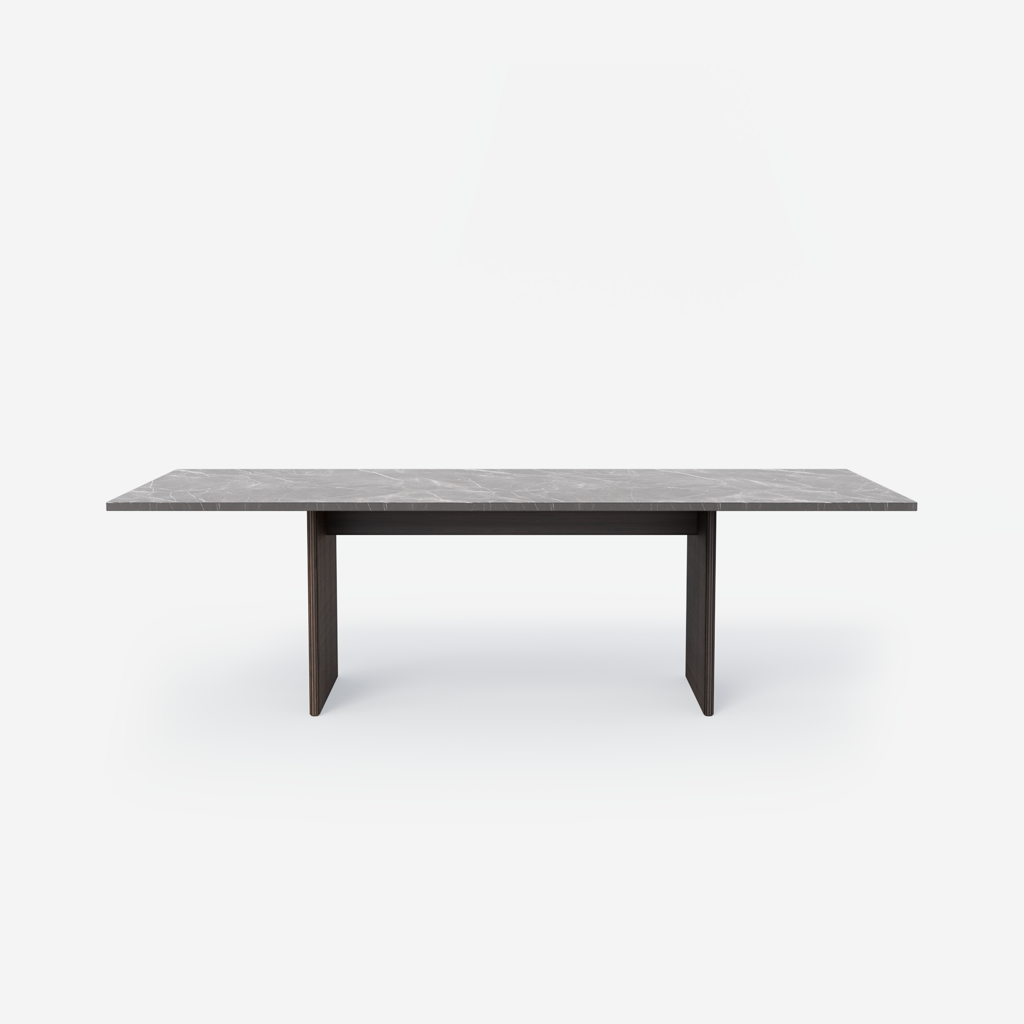Vipp Cabin Square Table - vipp496 - Pietra Grey, Dark Oak