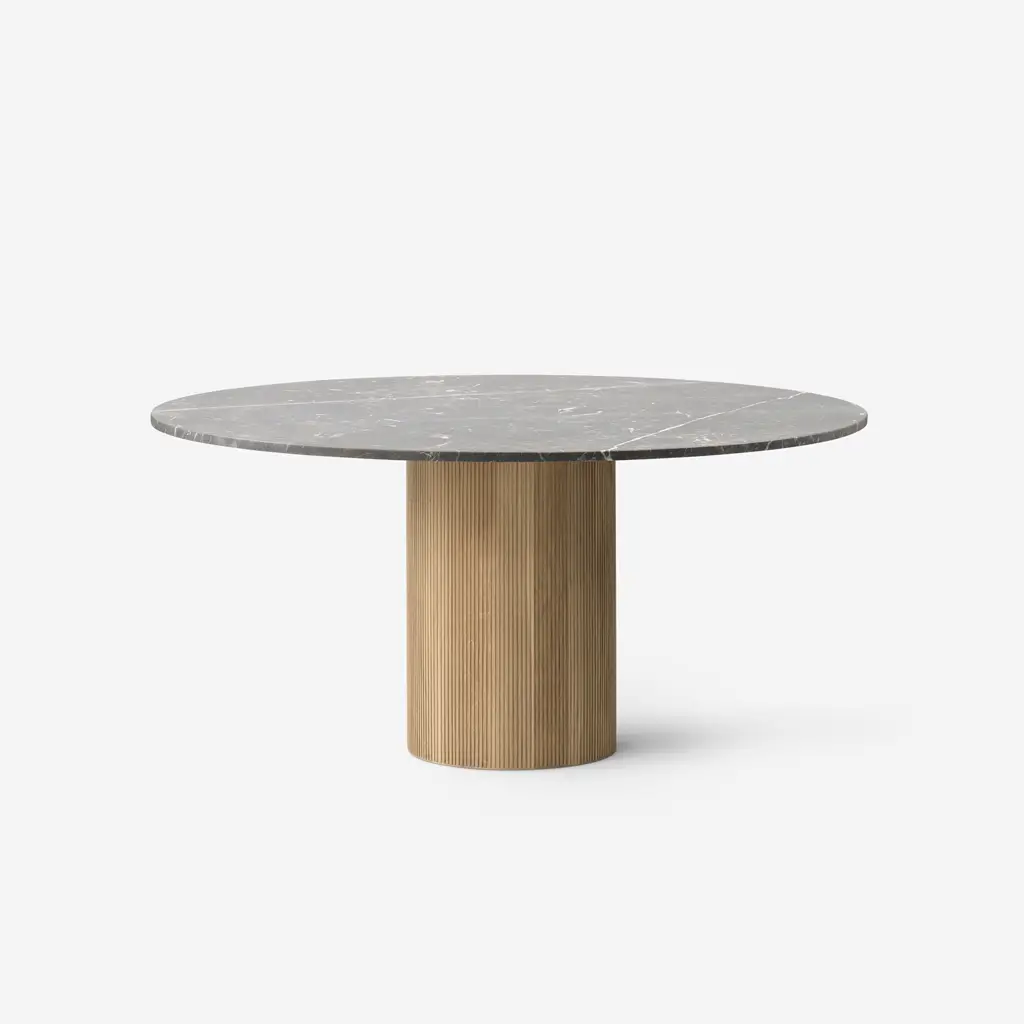 Vipp Cabin Round Table, Pietra Grey, Light Oak, Ø150