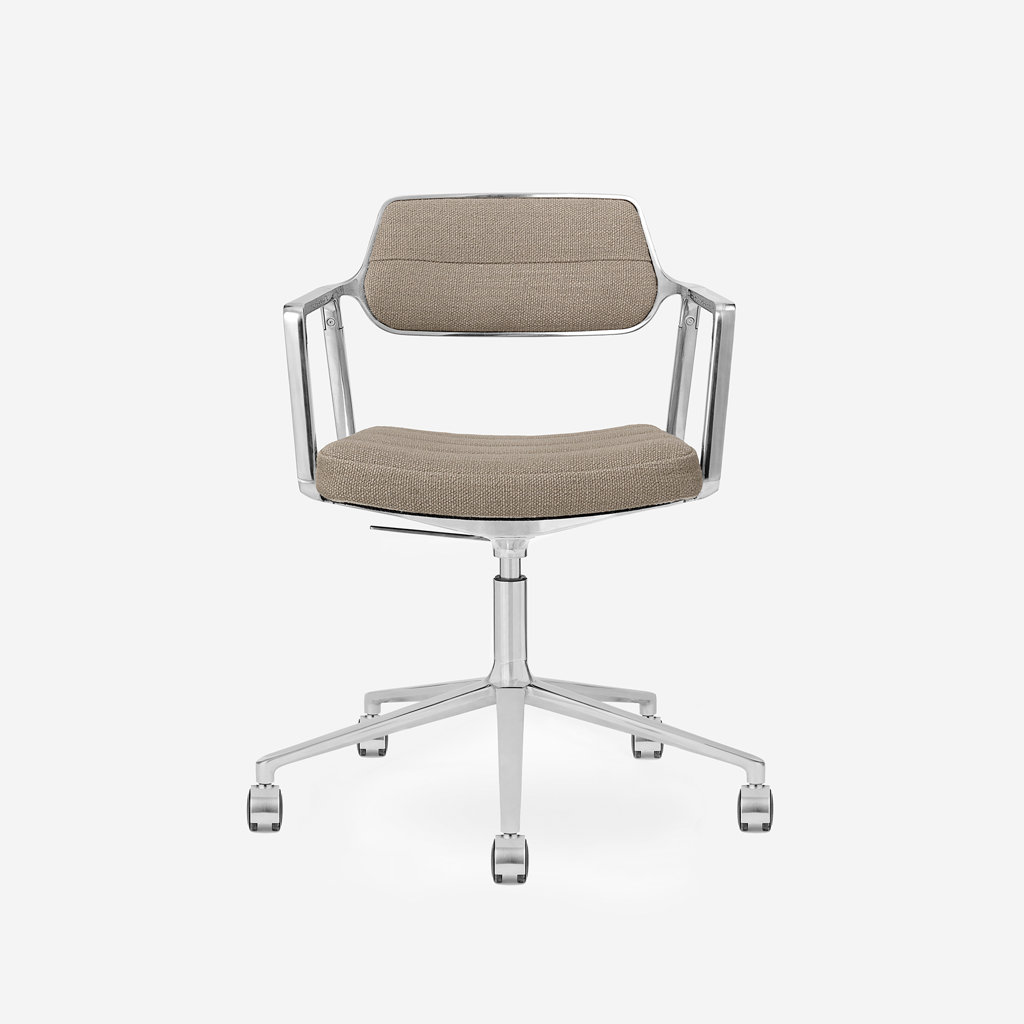 Vipp Swivel Chair | 453+ - vipp453+ - Dark Sand textile, Castors