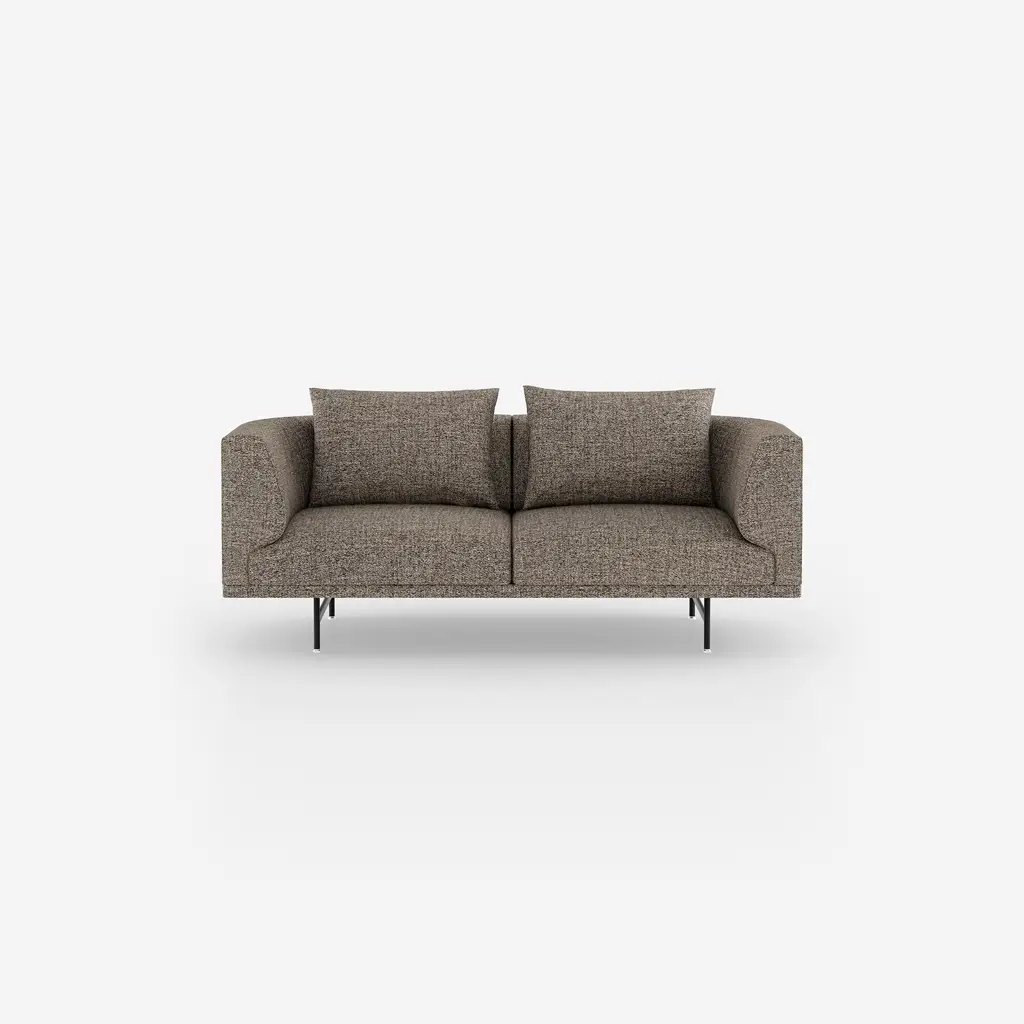 Vipp Chimney Sofa | 2-seater, Bark Umber/off white, Black Powder Coated