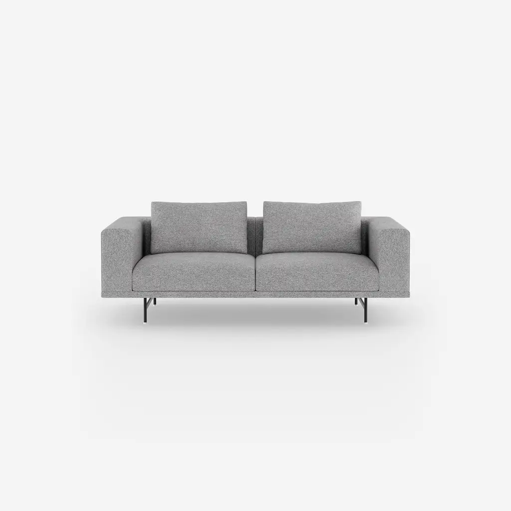 Vipp Loft Sofa | 2-seater, Brook Grey melange, Black Powder Coated
