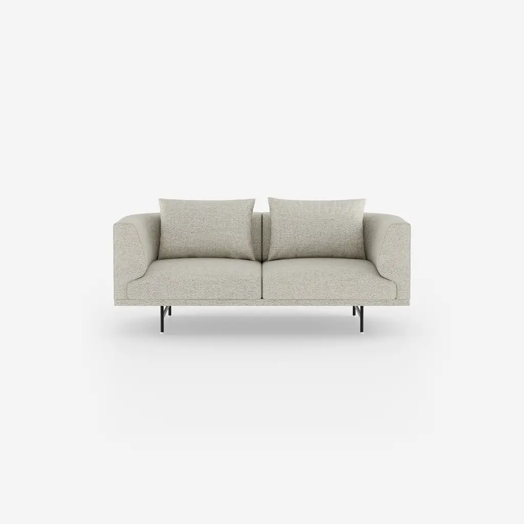 Vipp Chimney Sofa | 2-seater, Bark Off white/light grey, Black Powder Coated