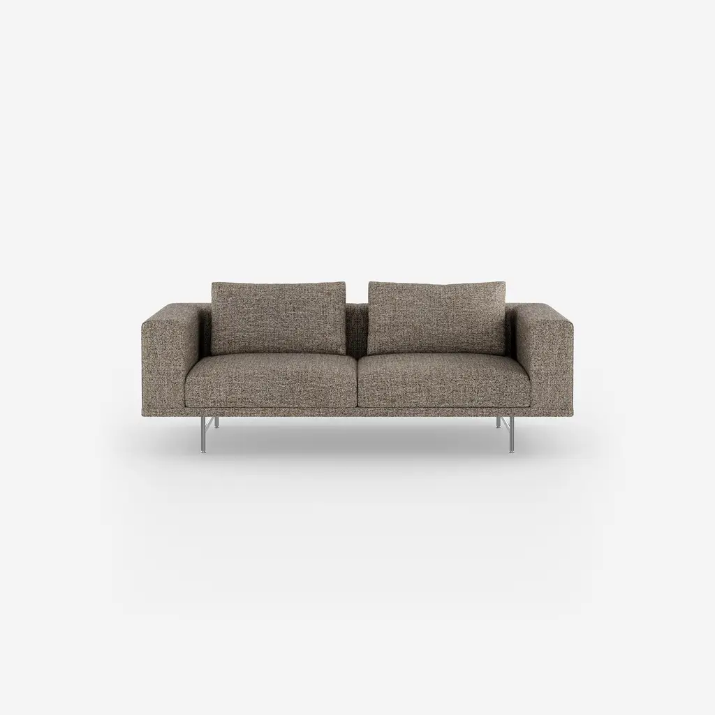 Vipp Loft Sofa | 2-seater, Bark Umber/off white, Stainless Steel